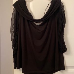 Love and legend  black mess sleeves dress shirt